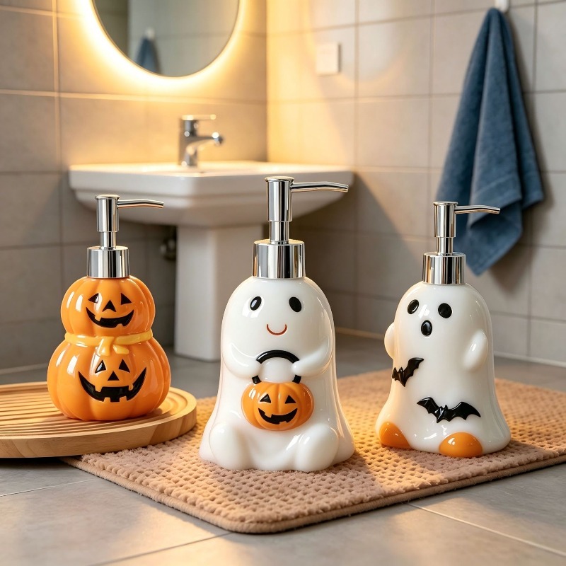 Soap Making Jar - 280ML Halloween Ghost Pumpkin Shaped Ceramic