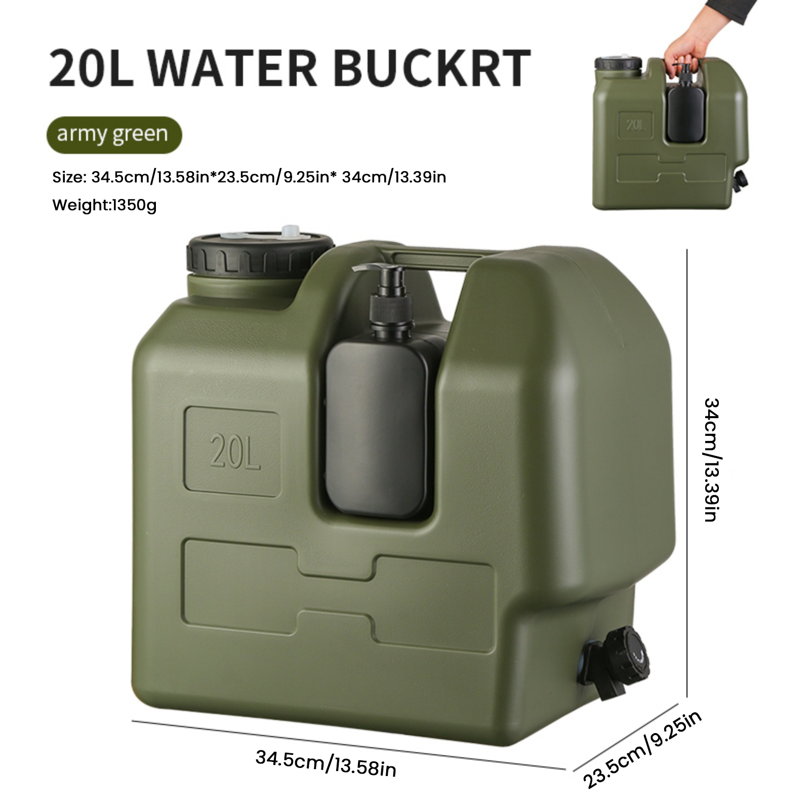 15/20L Portable Camping Water  - đánh giá và giá Soap Making Jar