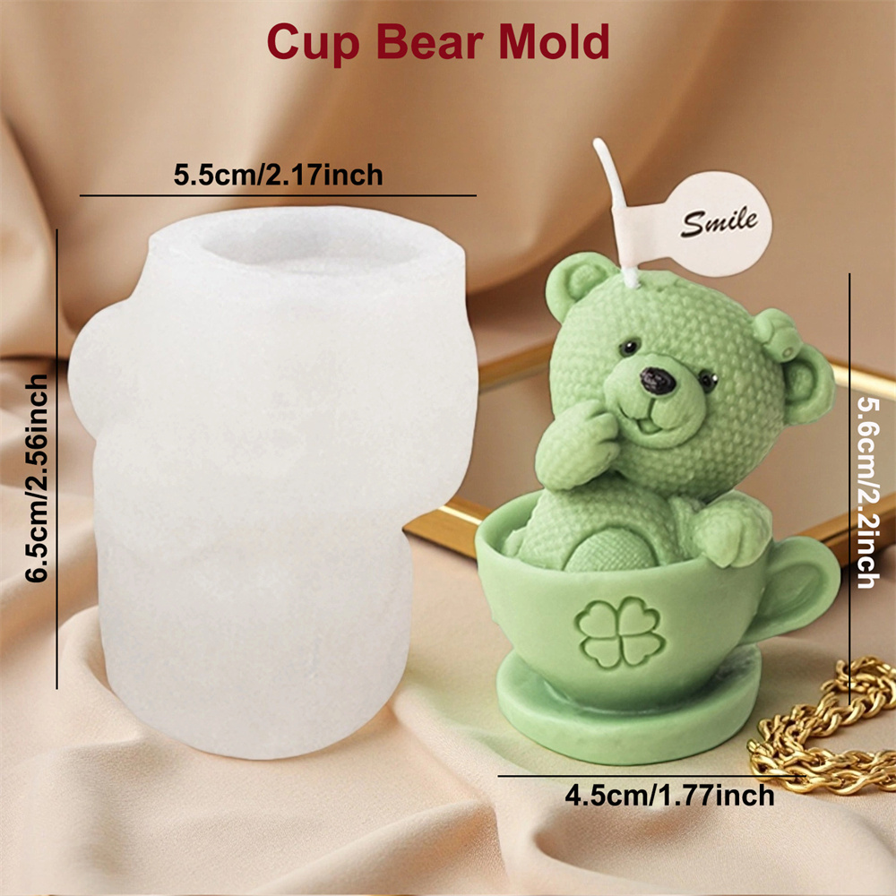 Teddy Bear in Cup Silicone Mol - đánh giá và giá Soap Making Jar