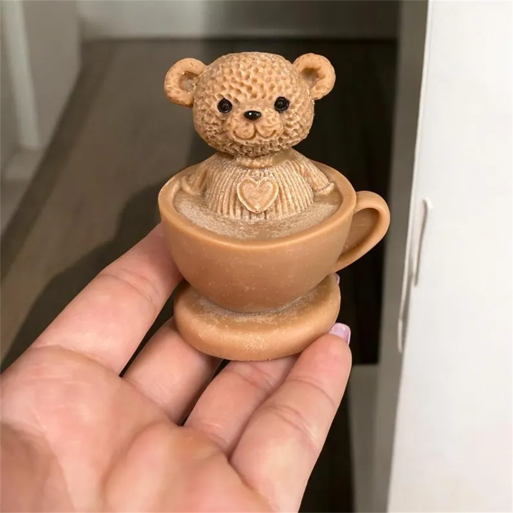 Teddy Bear in Cup Silicone Mol - đánh giá và giá Soap Making Jar