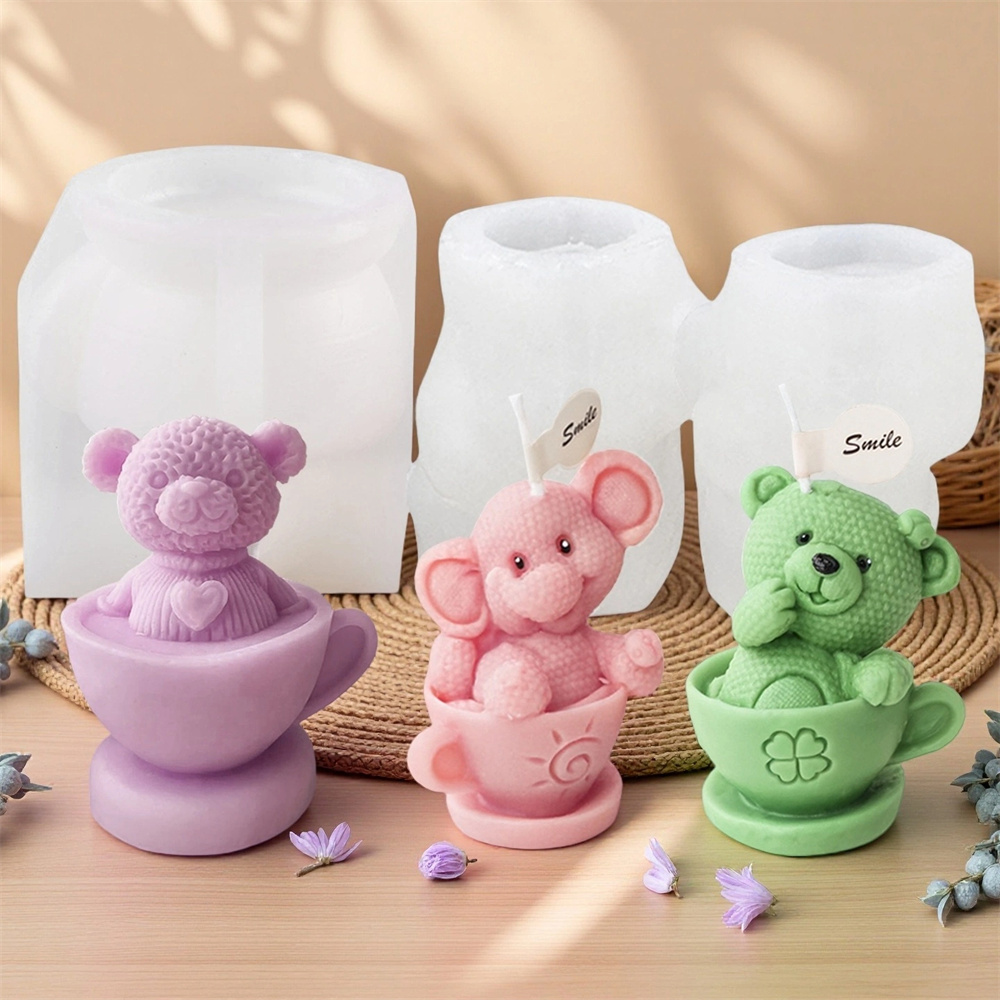Teddy Bear in Cup Silicone Mol - đánh giá và giá Soap Making Jar